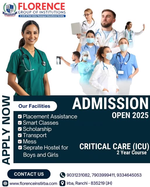 Admission Open 2025: Critical Care ICU Course in Ranchi at Florence Group of Institutions